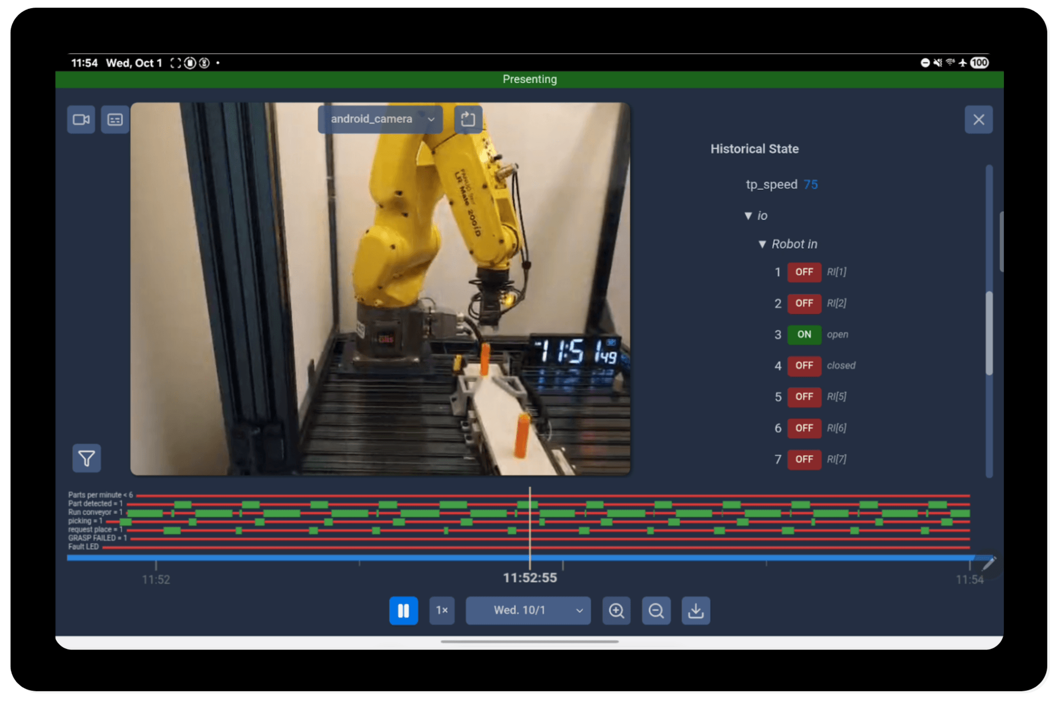 Interfaz de Línea de Tiempo de Eventos Sincronizada